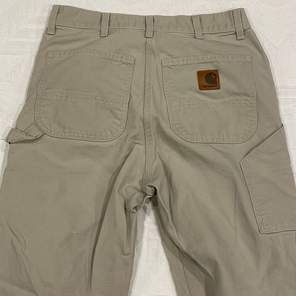 Vintage Carhartt Loose Fit Cargo Khaki Cream Light Tan 33x34 - Picture 8 of 11